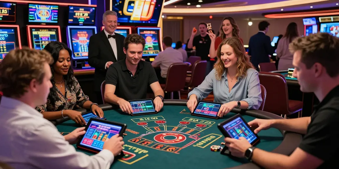 Players enjoying a thrilling gaming experience at Happyluke online casino with vibrant atmosphere and professional dealers.