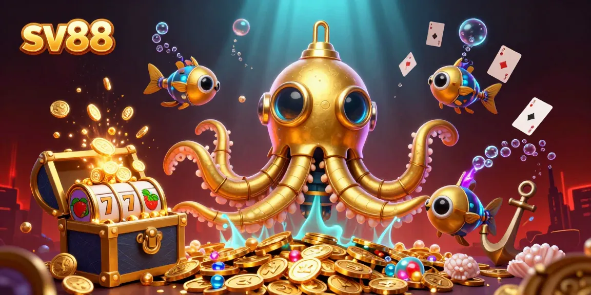 Spin and win with sv88's immersive slots experience featuring golden kraken and treasures!