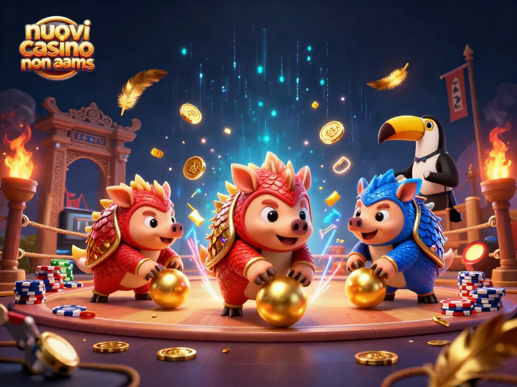 I migliori nuovi casino non AAMS offrono emozionanti partite e bonus generosi in un'illustrazione vivace.