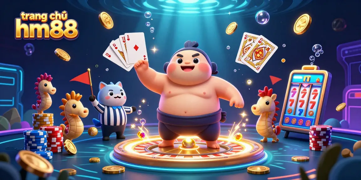 Engage in exciting gaming at trang chủ hm88 with vibrant casino elements and underwater characters.