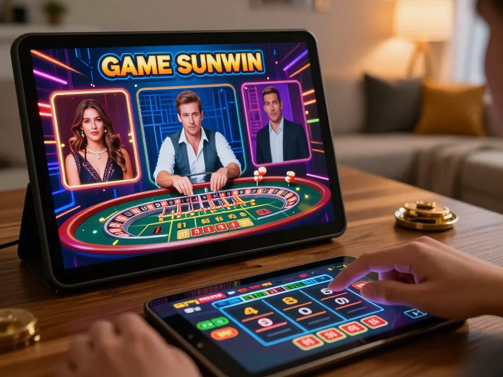 Experience GAME SUNWIN with live dealer action, engaging home atmosphere for online gaming.