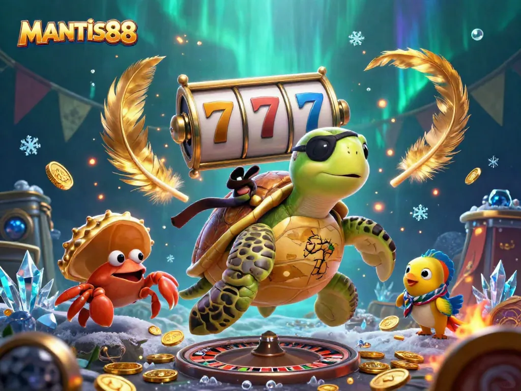 MANTIS88 showcases unique casino elements with pirate turtle and underwater scene.