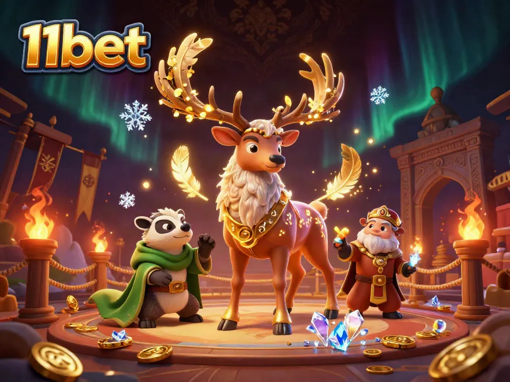 Engage with immersive 11bet casino experience featuring a Celtic stag and enchanted elements.