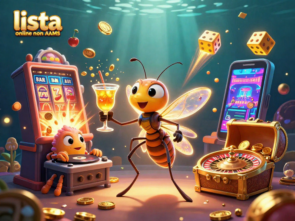 Gioca e vinci nel mondo della lista casino online non AAMS con occhiali d'oro e simboli di fortuna.