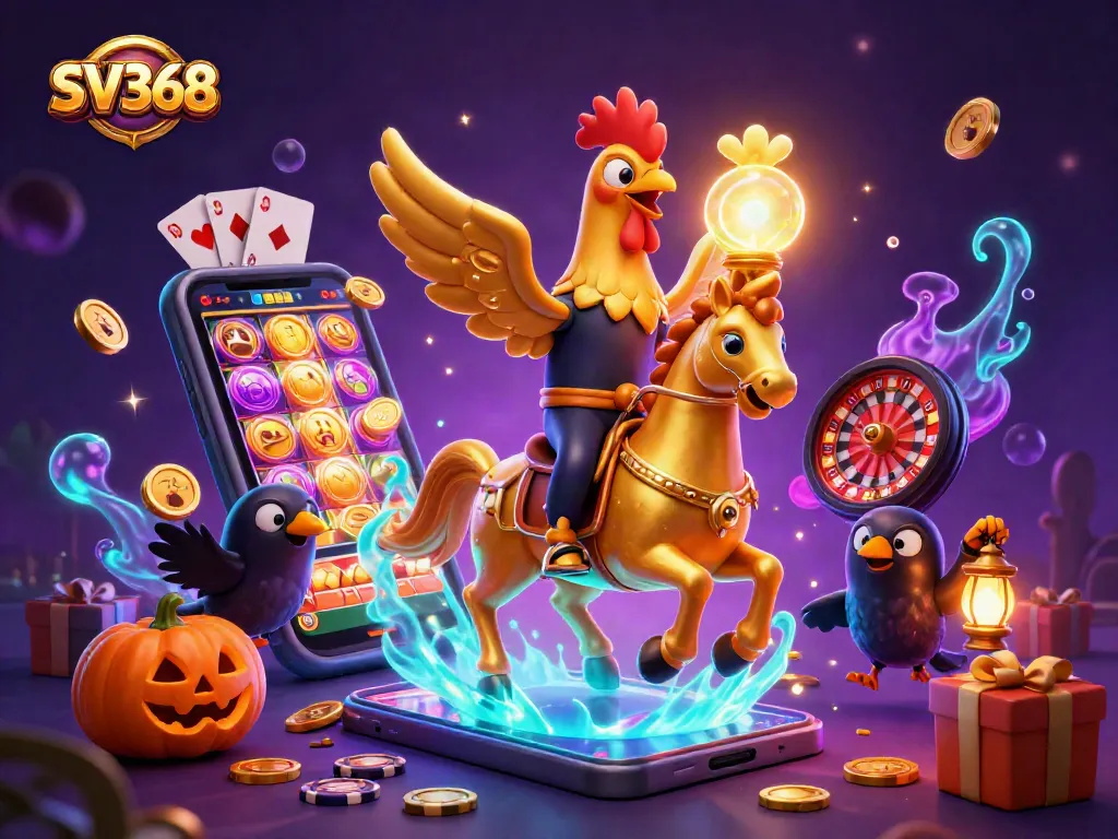 Experience SV368's casino magic with a golden rooster and spectacular game elements!