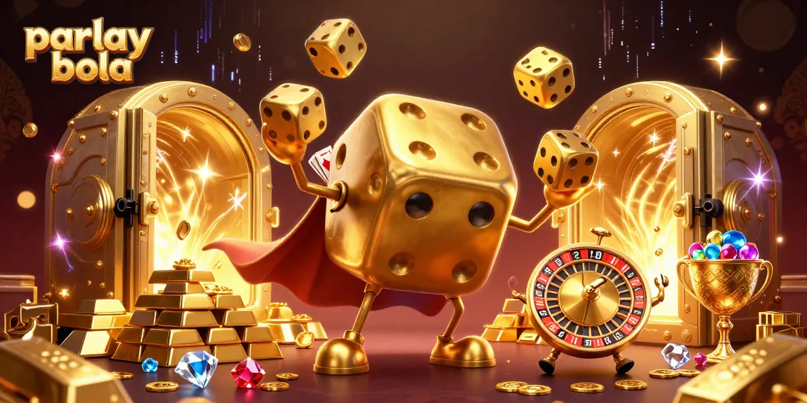 Engage with parlay bola in a colorful, dynamic illustration showcasing casino excitement.