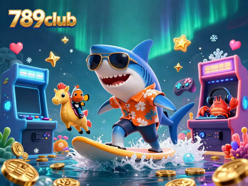 Immerse in the vibrant world of 789club with fun characters and exciting casino game elements.