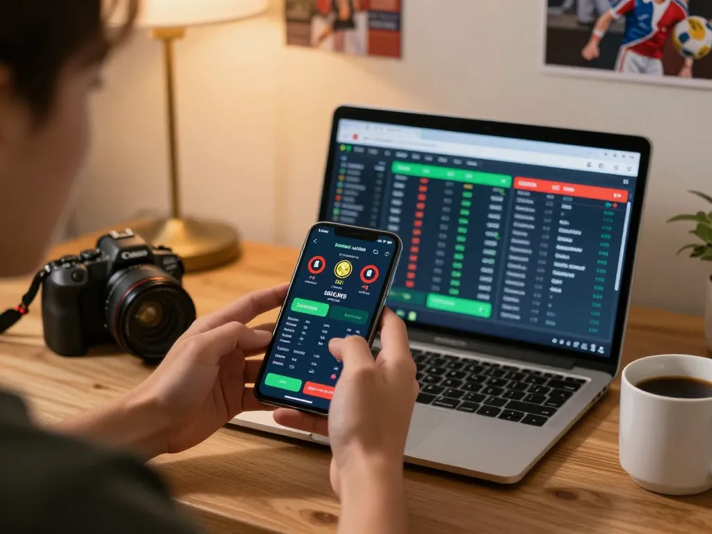 Place bets effortlessly with RR88 using a smartphone in a cozy home setting
