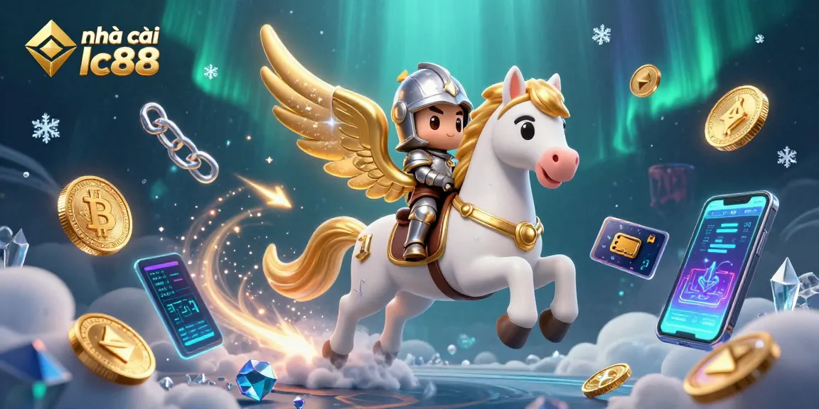 Join the excitement at nhà cái lc88 as a knight rides a celestial horse through an enchanting casino moment.