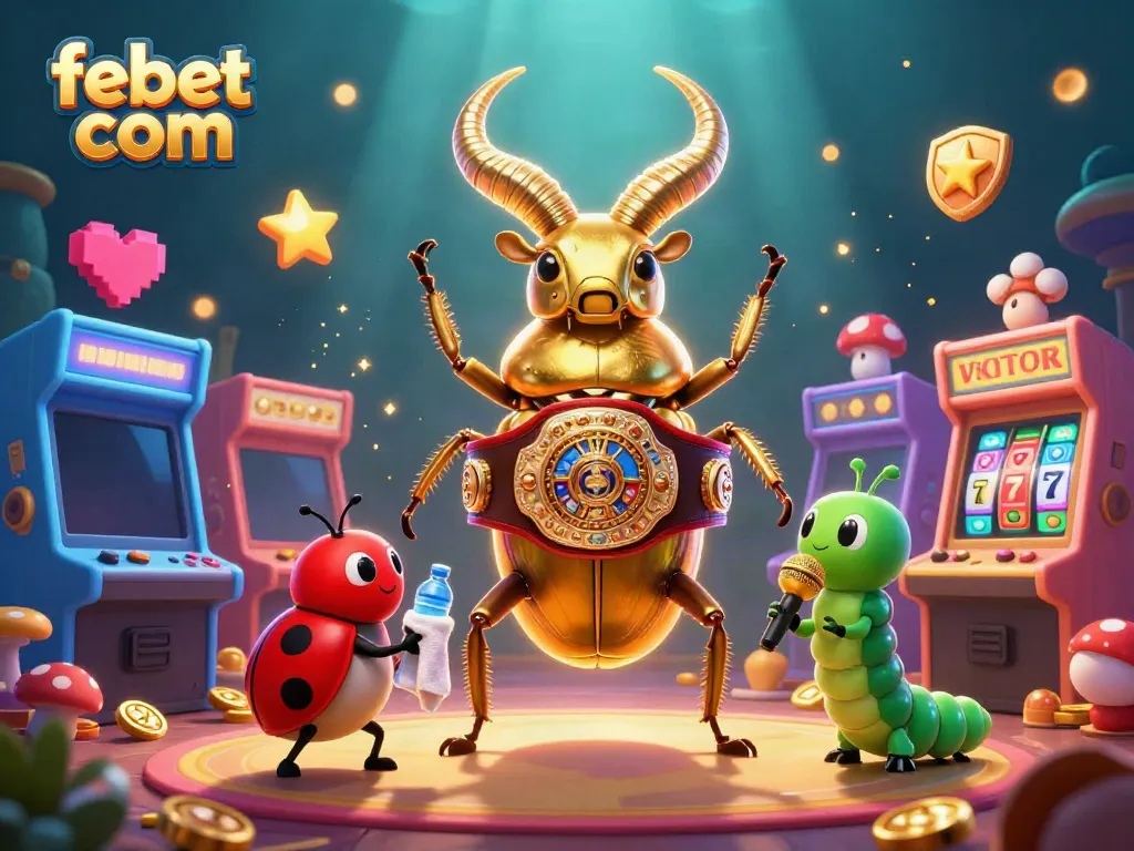 Experience thrilling wins at febet com with vibrant casino elements and animated characters in action.