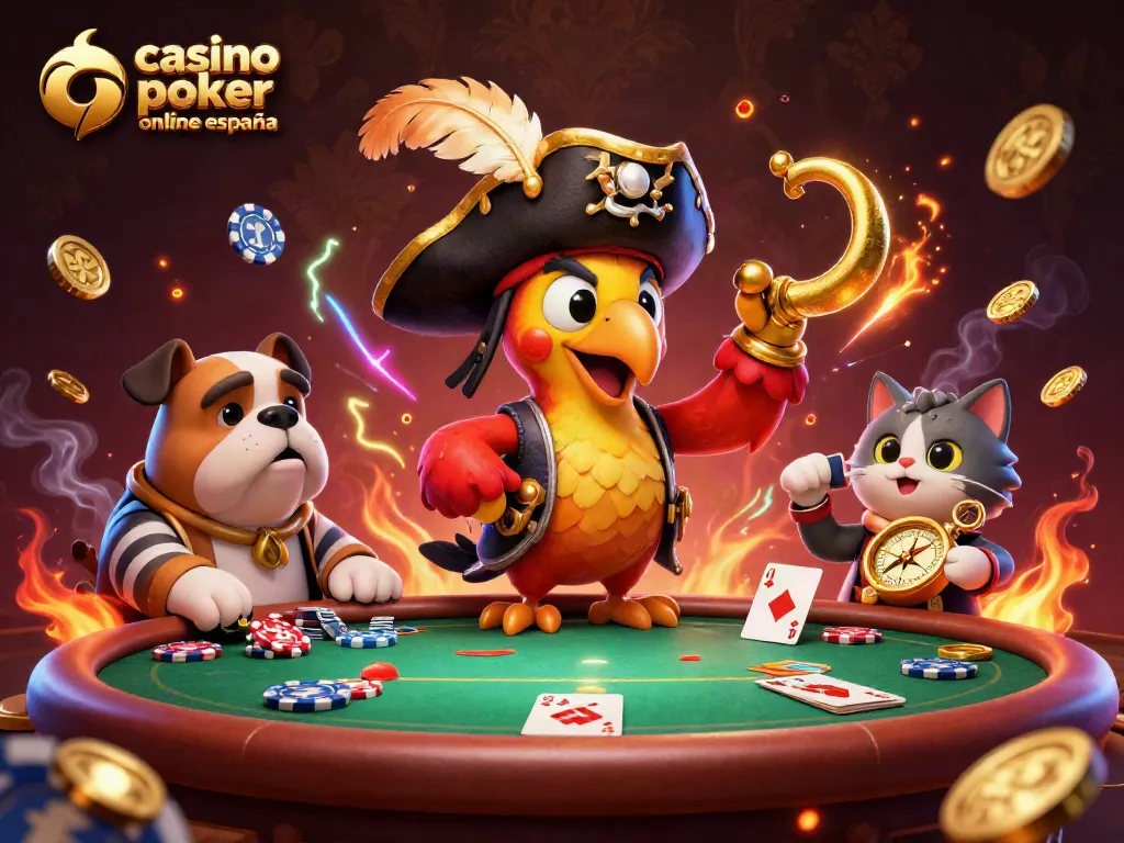 Participa en la acción del casino póker online España con emocionantes partidas rodeadas de personajes vibrantes.