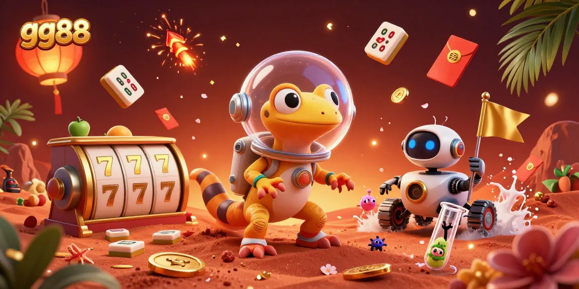 Spin the reels at gg88's vibrant Martian casino adventure with golden treasures and thrilling elements.