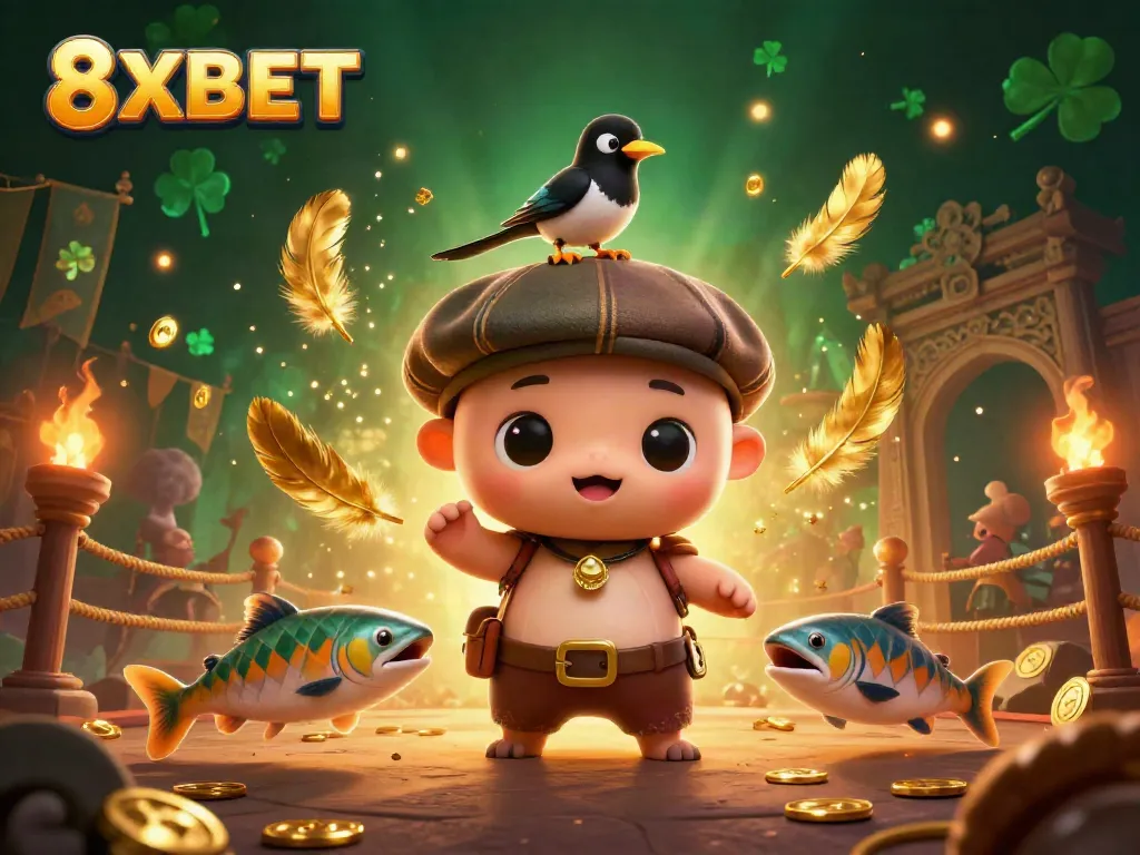 Experience the thrill of 8XBET with playful characters and dynamic casino elements.