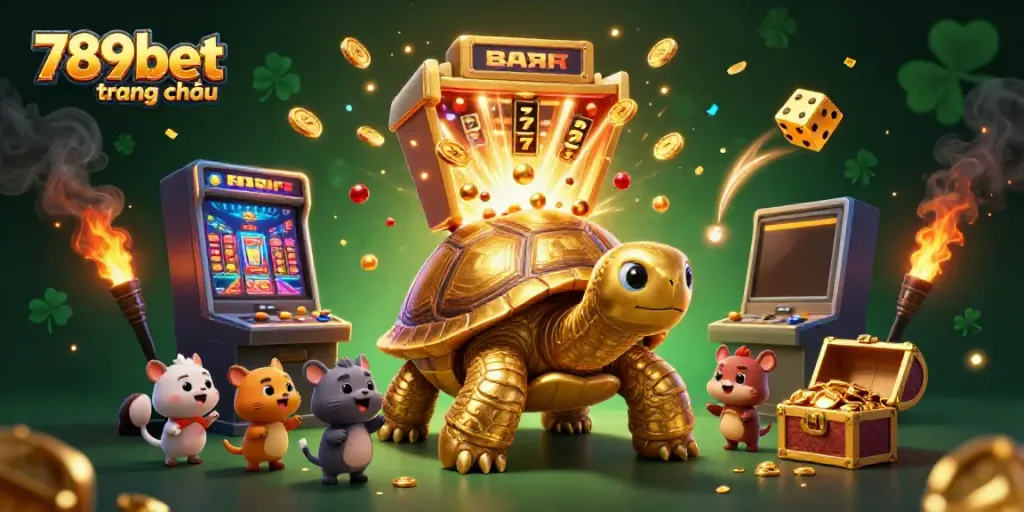 Experience the thrilling atmosphere of 789bet trang chủ with lively characters enjoying the casino games.