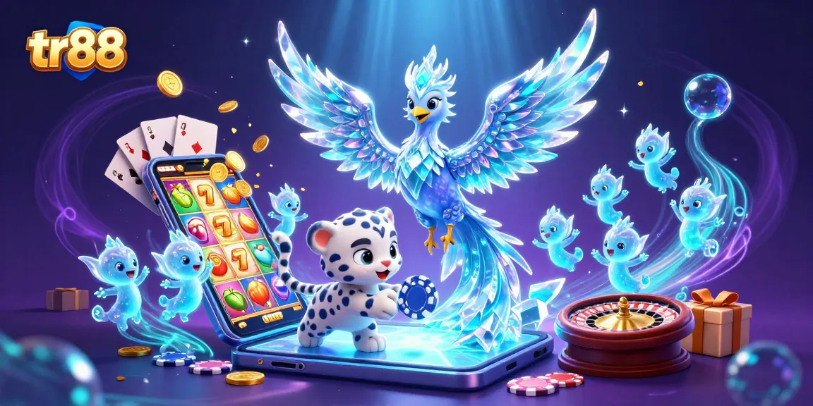 Spin the reels at tr88 with dynamic characters and vibrant casino elements in a rich atmosphere.
