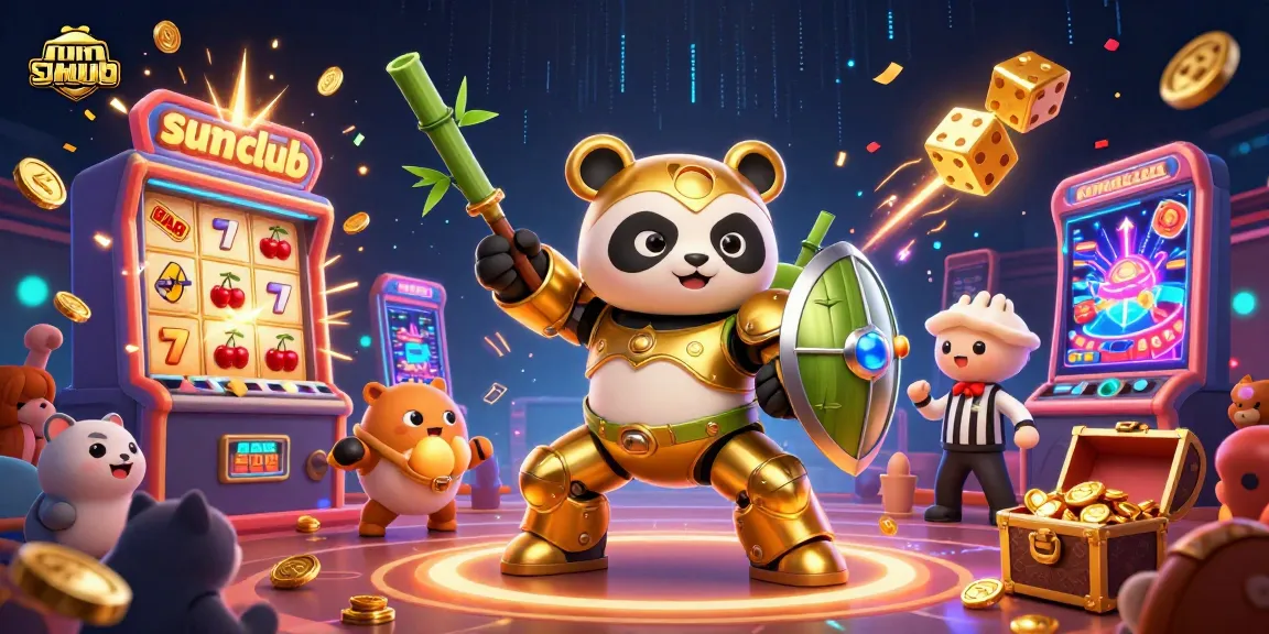 Experience excitement at sum club with an action-packed, colorful casino scene filled with dynamic game elements.