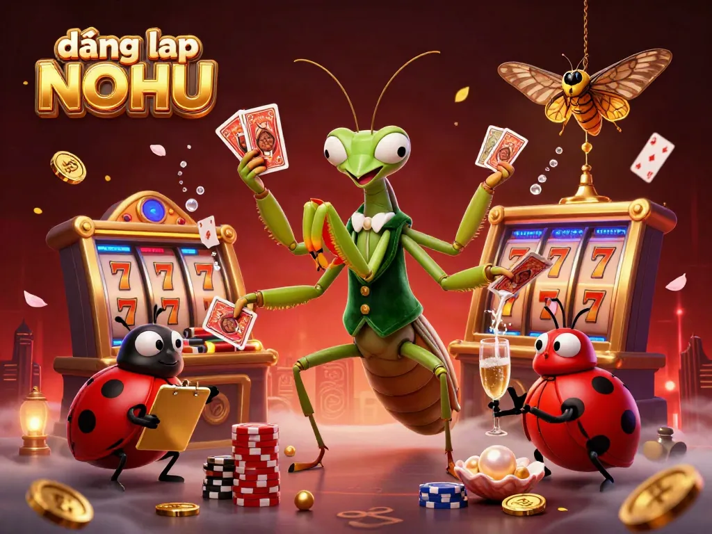 Experience the excitement of gambling with đăng nhập NOHU in a vibrant 3D casino scene.