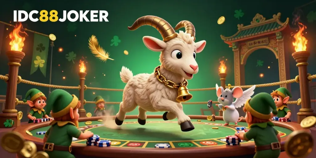 Experience the IDC88JOKER holiday-horror casino with Krampus, a tiny angel mouse, and mischievous elf gremlins stealing chips.