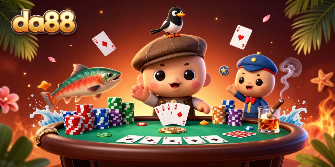 Experience exciting gameplay at da88 with cartoon characters and vibrant casino elements in a dynamic scene.