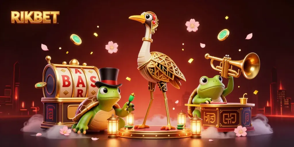Experience the lively atmosphere of RIKBET's exciting gambling world with vibrant characters and game elements.