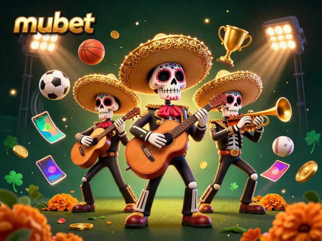 Engage in thrilling sports betting action with mubet through a vibrant, festive casino scene.