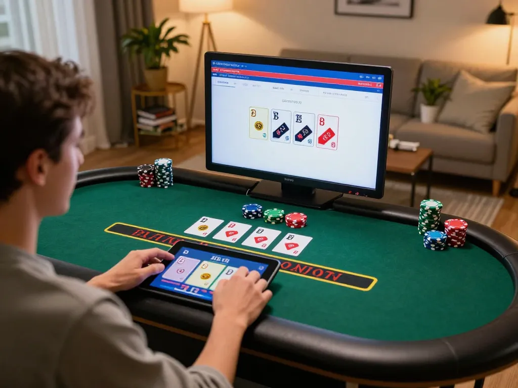 Engaging with Thương hiệu 79king on a tablet at home for online casino gaming