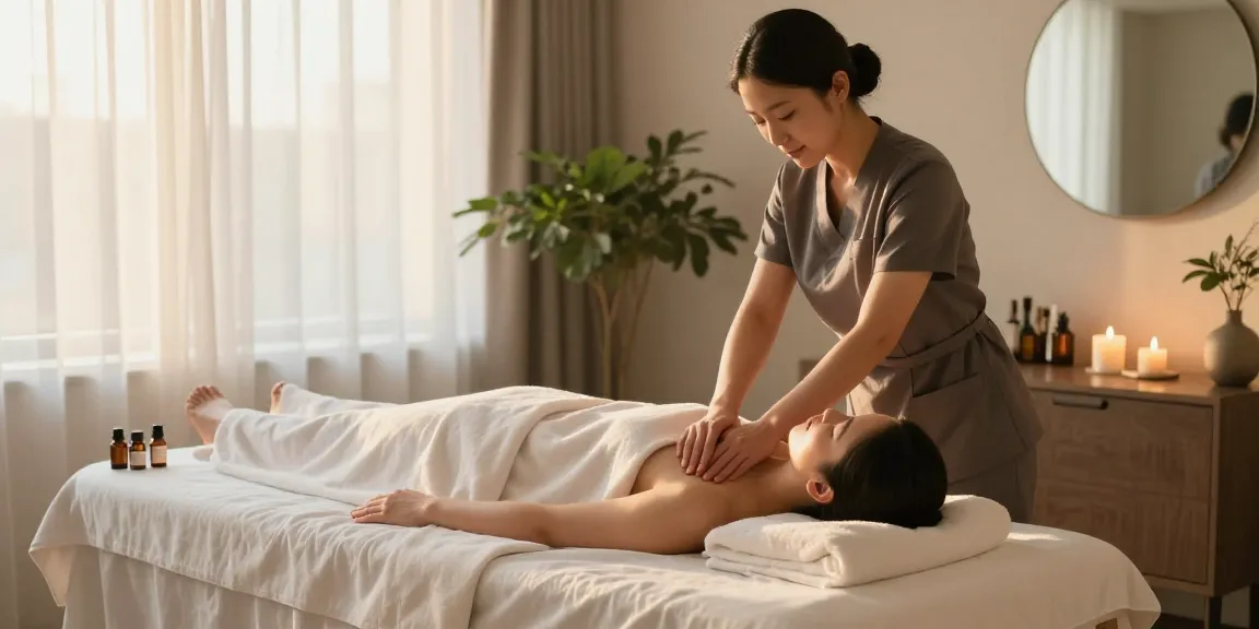 Relaxing 종로출장안마 massage therapy session in a stylish room.