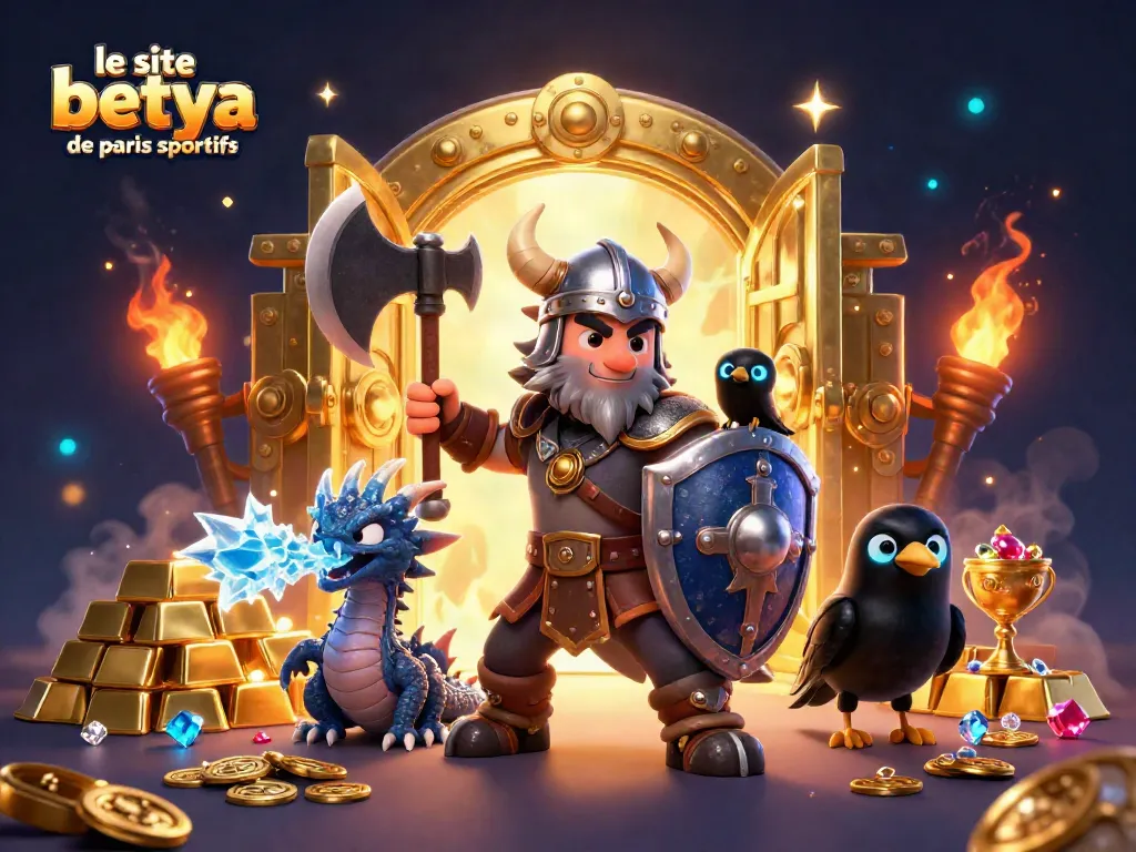 Experience the thrill of le site betya de paris sportifs with a dynamic scene of Viking warrior action.